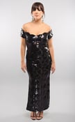 Image of Animal Attraction 1980s Black Sequin Evening Dress