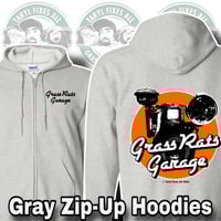 Image 1 of Gray Zip-Up Grass Rats Garage Hoodies!! (Med-5XL)