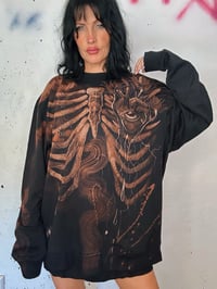 Image 3 of “INNER WORLD” CUSTOM BLEACH PAINTED PULLOVER SWEATSHIRT XL