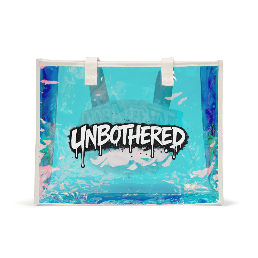 Image of Talked about by many Holographic Beach Tote Bag — Iridescent Clear Pool & Summer Party Bag