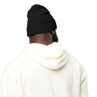 Image 3 of Organic ribbed beanie White Logo 