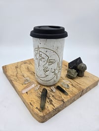 Image 1 of White Moon Face Travel Mug 