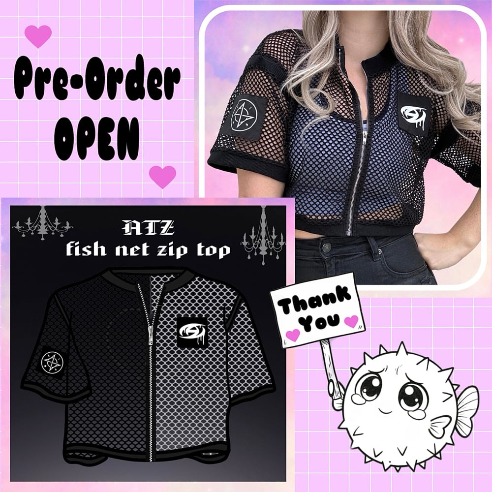 Image of ATZ Fish Net Zip Top : PRE-ORDER