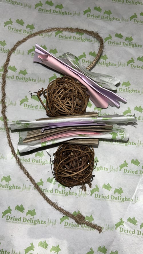 Image of Dried Delights Recycled Enrichment Toy (and make your own option)