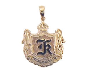 Image of Initial Crest Pendant
