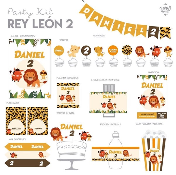 Image of Party Kit Rey León 2 Impreso