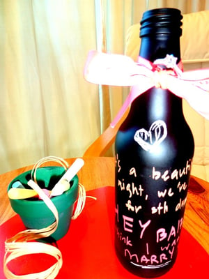 chalkboarded beer bottle