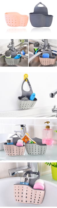 Image 19 of Kitchen Sink Holder Hanging Drain Basket Adjustable Soap Sponge Shelf Organiser Bathroom Faucet Hold