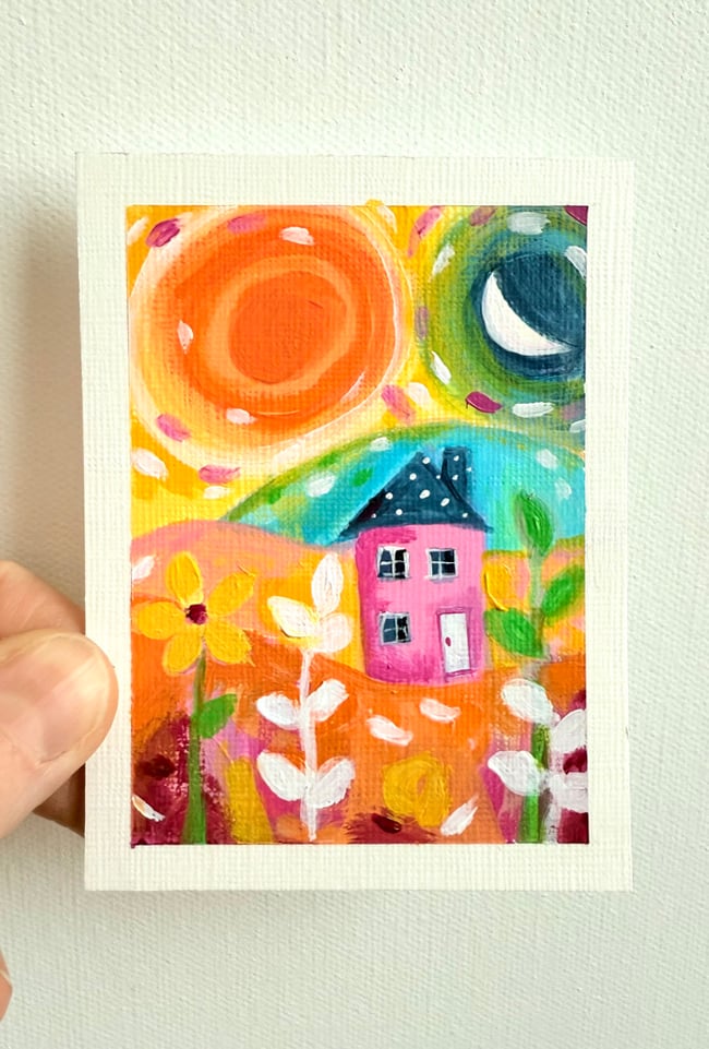 Sweet summer sunshine. Original mini painting.