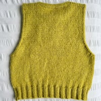 Image 6 of Granny square vest in chartreuse and baby pink