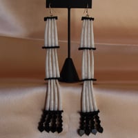 Image 3 of Black Heart Dentalium Earrings
