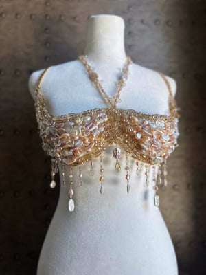 Image of Rainbow Pearlescent Beaded Bralette