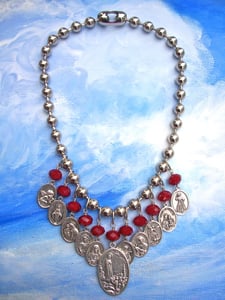 Image of BEADED BLESSING necklace RED