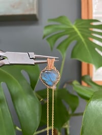 Image 3 of Gold Labradorite Heart Crystal Necklace