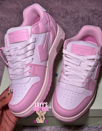 Image 1 of Pink Off-White Sneakers 