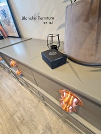 Image 6 of Mid Century Luxury Sideboard Nathan | Curved Teak Sideboard Railings Grey