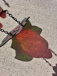 Image 3 of Stained Glass Red Rose Suncatcher - Handmade Classic Floral Window Art