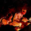 Burning the Midnight Oil original oil painting 