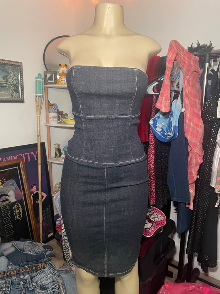 Image of VTG DENIM COCKTAIL DRESS