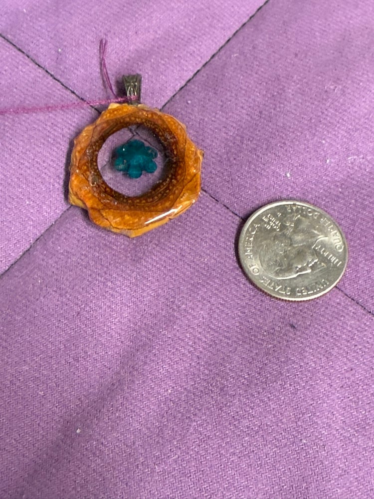 Image of Blue Flower Pinecone Charm | Handmade PNW Jewelry | #87