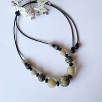 Image 2 of Raku/Neutral Adjustable Necklace