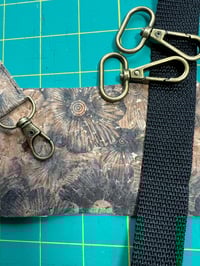 Image 2 of Crossbody cell Phone Strap- Black Floral Cork