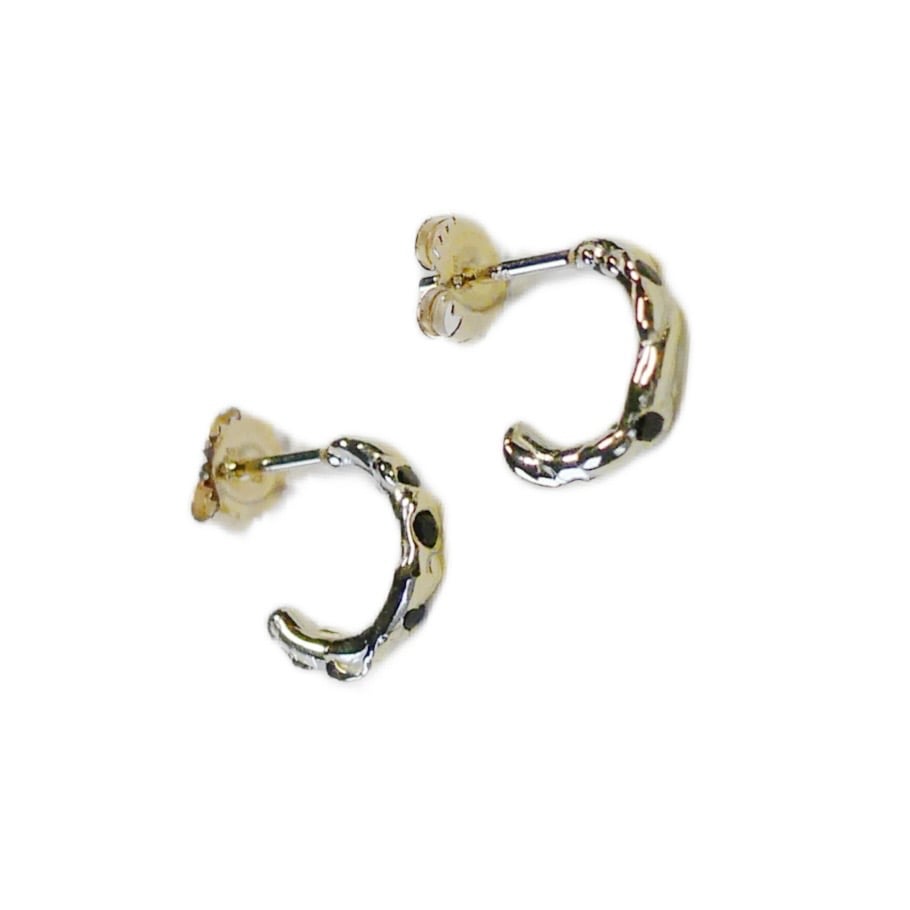 Image of Organic earrings gold sapphires