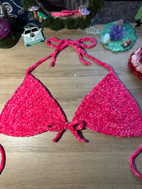Image 2 of Hot Pink Velvet Bralette