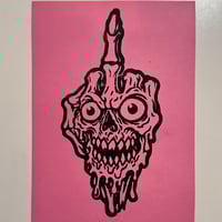 Image 3 of BirdSkull Linocut Prints