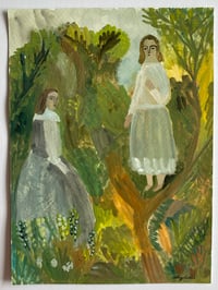 In Summer Woods - gouache painting on paper