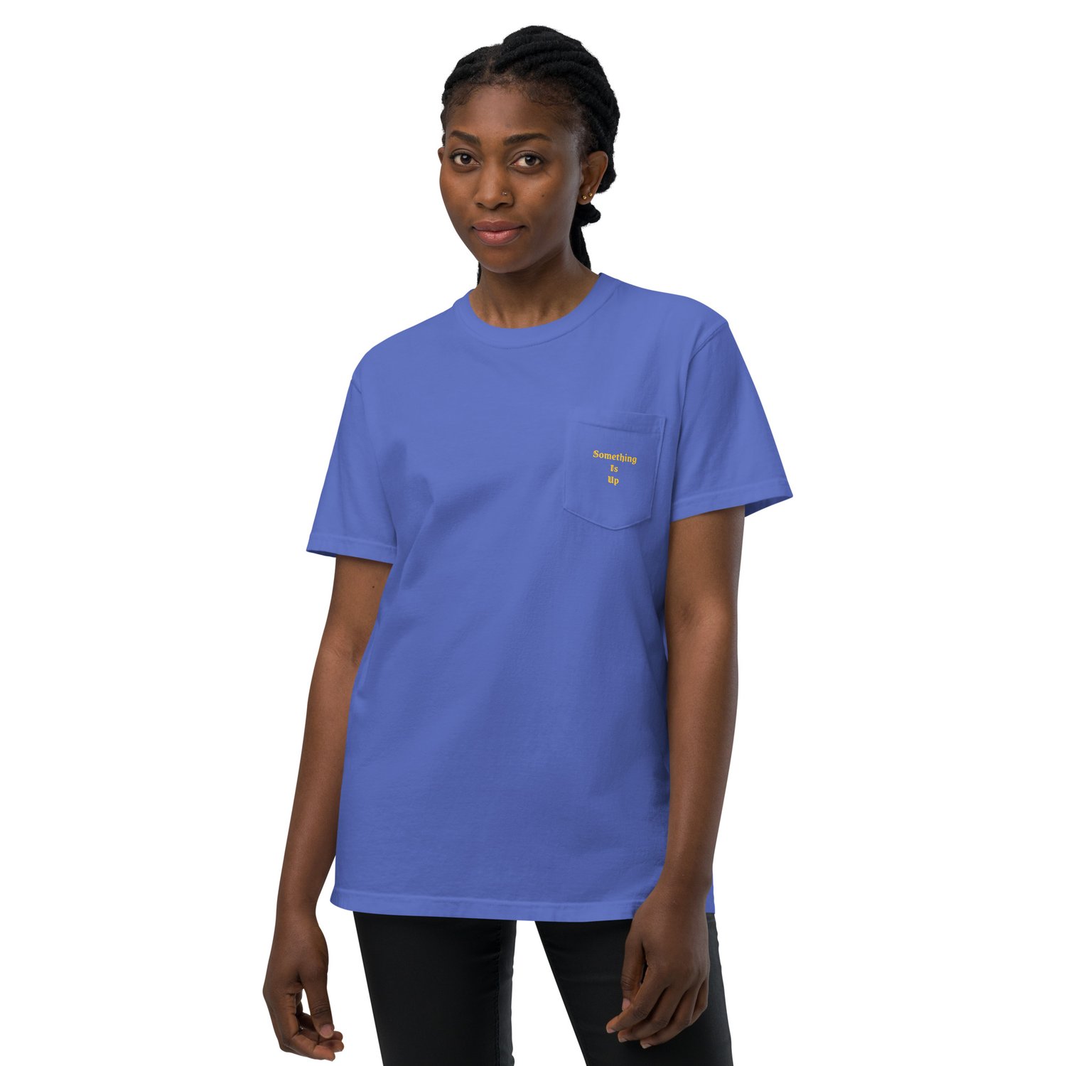 Image of "Something Is Up" Unisex garment-dyed pocket t-shirt