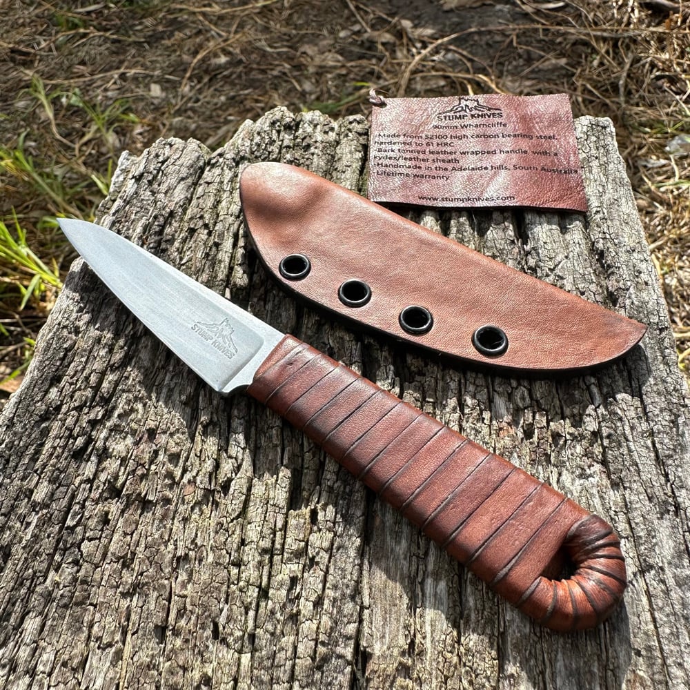 Image of 90mm Wharncliffe 52100 leather 