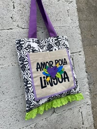 Image 1 of Bolsiña feita a man. AMOR POLA LINGUA2. Deseño exclusivo!