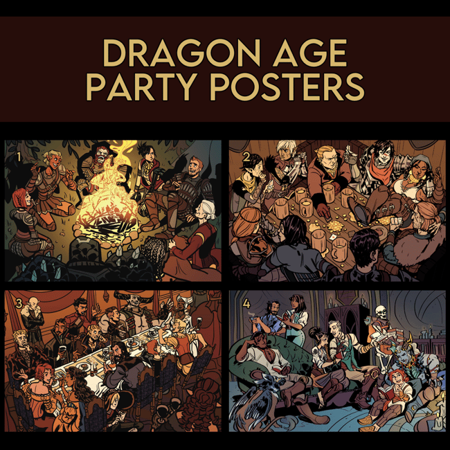 Dragon Age Party Posters