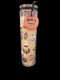 Spooky pumpkin spice tube candle 