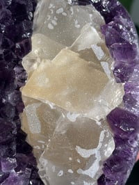 Image 8 of SUGAR COATED CALCITE IN AMETHYST ON STAND -URUGUAY-