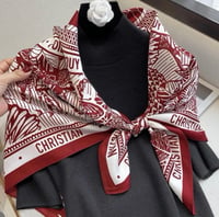 Image 1 of Christian red & white silk scarf 