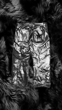 Image 3 of Metallic denim slip pocket pants 