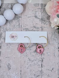 Image 1 of Dusty Pink Padlock Earrings