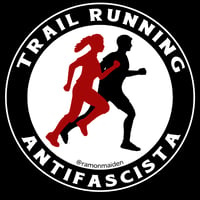 Image 4 of Trail Running Antifa. Embroidered patch + sticker