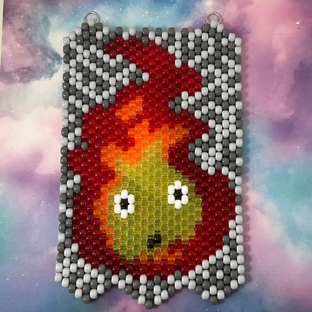 Image of Calcifer Beaded Kandi Tapestry