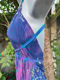 Image 8 of Mykonos tie dye jewelled jumpsuit - purple blue