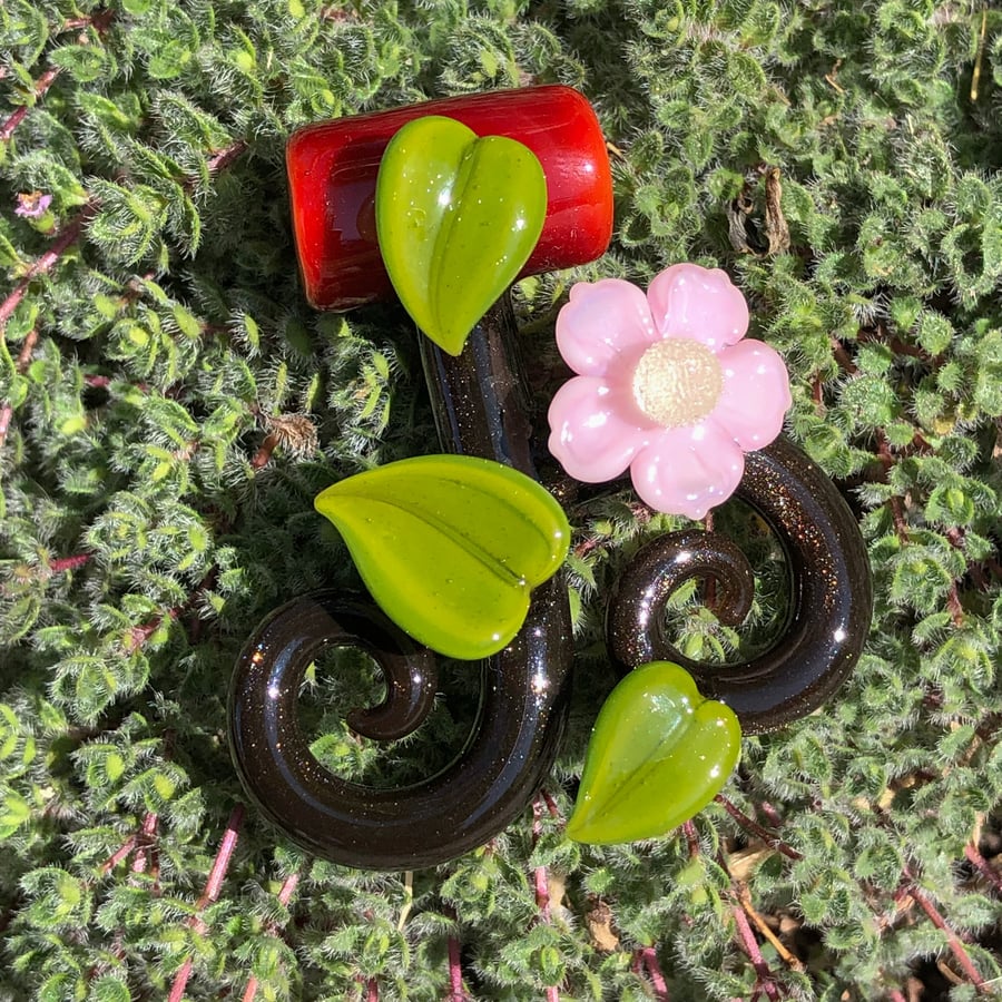 Image of Pink Flower Vine Pendant