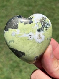 Image 3 of Serpentine With Pyrite Heart #2534