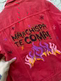 Image 7 of Cazadora bordada a man. MALA CHISPA TE COMA! Talla S. Deseño exclusivo!