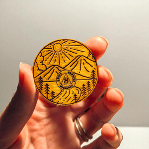 Image of Personalized Wooden Sobriety Coin: AA / NA Anniversary Gift