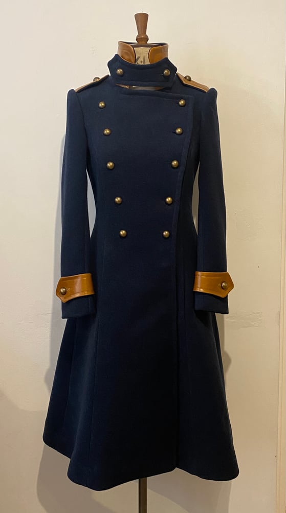 Image of Cashmere and leather military coat