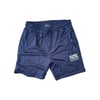 Art Of Fame/ Double NY logo The Big Apple/ Navy Blue Mesh Short/ Zipper Pockets 