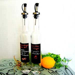 glass condiments bottle