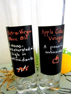 glass condiments bottle